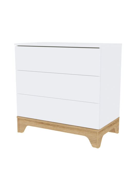 Βρεφική Συρταριέρα με 3 Συρτάρια Λευκή 90x50x89cm