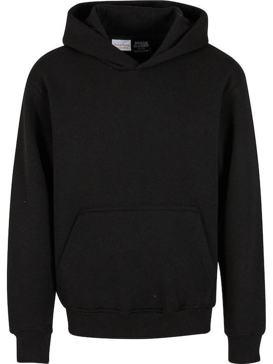 Kinder-Sweatshirt mit Kapuze und Taschen Schwarz