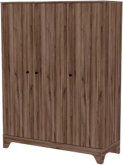 Τρίφυλλη Ντουλάπα Καφέ 135x50x177cm