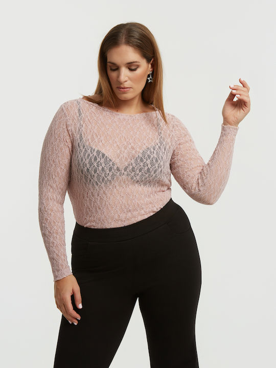 Women's Blouse Long Sleeve Floral Pink