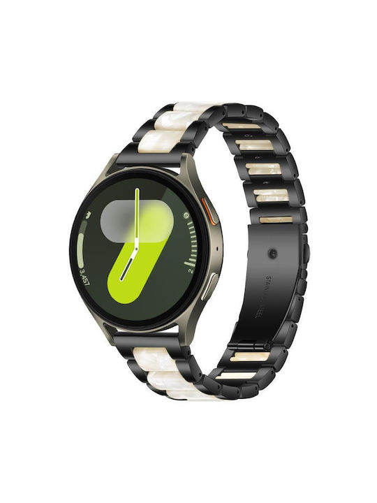 Metal Watch Strap Resin Samsung Galaxy Watch 7 6 5 Fe Black White