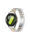 Metal Watch Strap Resin Samsung Galaxy Watch 7 6 5 Fe Silver White