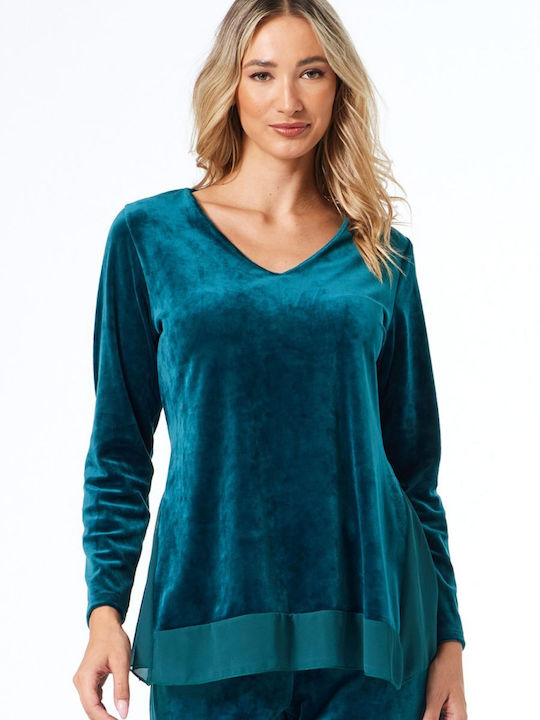 Anna Raxevsky Women's Blouse Long Sleeve Green