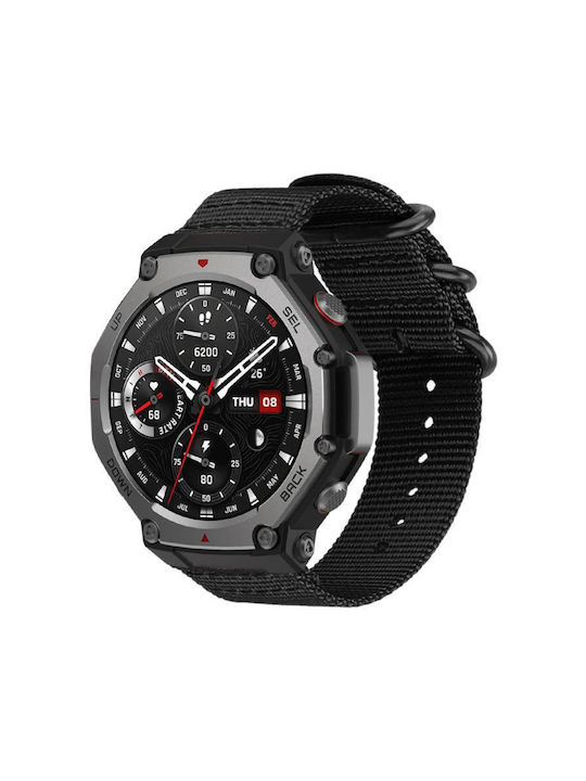 Λουράκι Υφασμάτινο Μαύρο (Amazfit T-Rex 3)