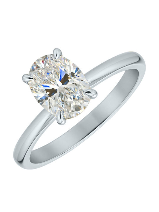 Xrisokosmima Single Stone Ring From 14K White Gold Xrisokosmima Single Stone Ring From 14K White Gold