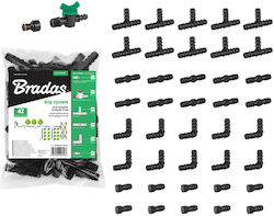 Accessories Set Drip Line 16mm Connectors Fittings Valve Tees Elbows Seals 42 Pieces Bradas