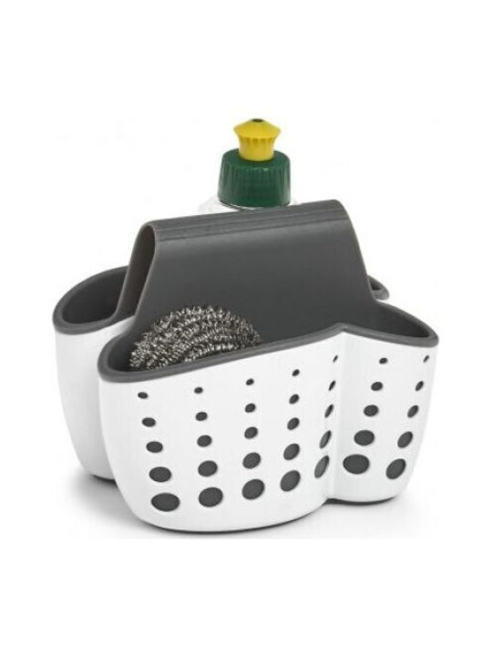 Zeller Plastic White Sponge Holder 14.5x13.5x12.5cm
