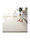 To megalo pazari Anti-slip Rug Rectangular Furry Ecru