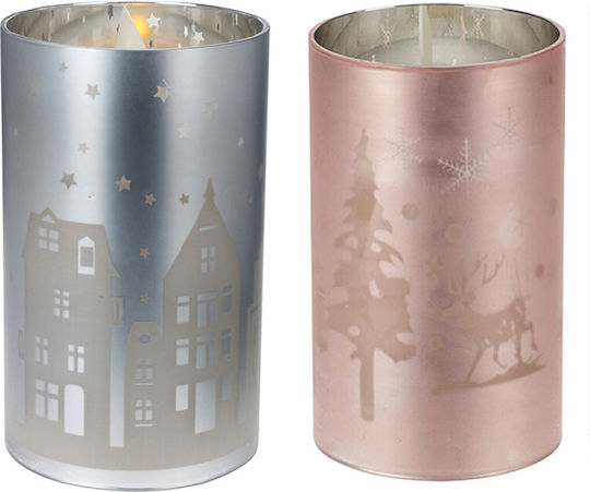 Zaros Christmas Glass Candle 12.5x7.5cm