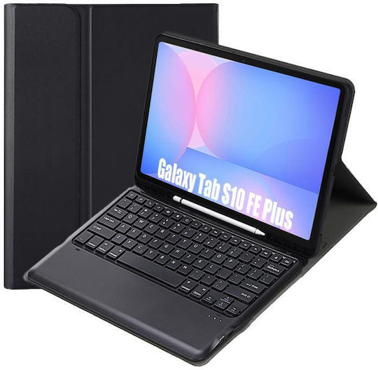 Αποσπώμενο Bluetooth Flip Cover με Πληκτρολόγιο στα Αγγλικά US Μαύρη (Samsung Galaxy Tab S10 FE Plus)
