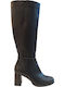 Damenstiefel mit mittlerem Absatz Schwarz