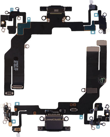 Iphone 16e Type C Καλωδιο Flex Κονεκτορα Φορτισησ-hands Free-μικροφωνο Black 3p