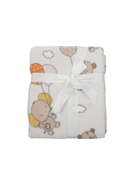 Kamtex Baby Κουβέρτα Αγκαλιάς & Λίκνου Βελουτέ Μπεζ 90x110εκ.