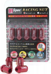 D1spec Forged Car Lug Nuts D1spec Alu 12x1.25 Red