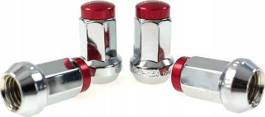 D1spec Forged Nuts D1spec Steel 12x1.25 Silver Red