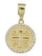 Kontopoulos Pendant Kids Talisman Double Sided Konstantinato made of Gold 9K KN26IG