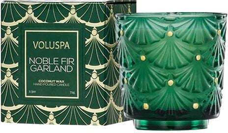 Voluspa Aromatic Candle in Jar with Noble Fir Garland Scent