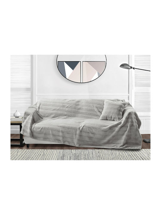 Liolios Home Ριχτάρι Τριθέσιου Καναπέ Volcano 180x300εκ. Grey