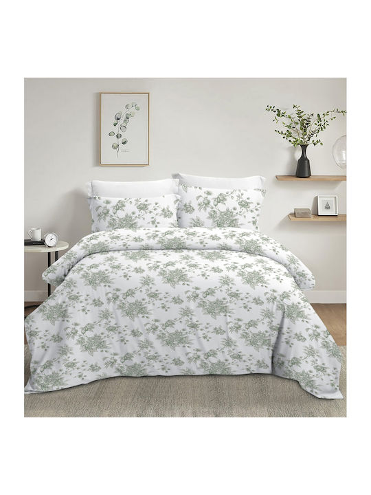 Olia Home Bettbezug Baumwolle Einzelbett 160x240 Dusty Green - Sc1850060