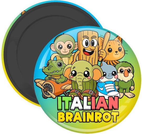 Italian Brainrot Friends Magnet Decorative Rotund De Frigider Dimensiunea 5cm