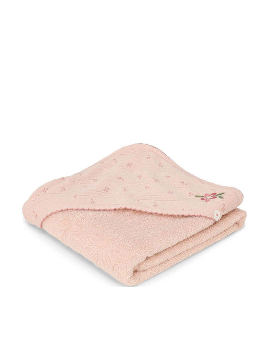 Little Dutch Βρεφική Κάπα-Μπουρνούζι με Κουκούλα Pure Blossom 75x75εκ.