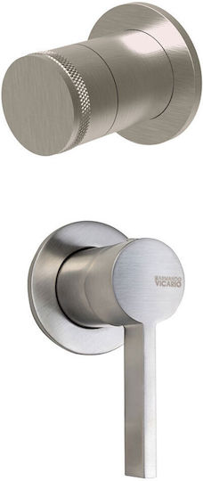 Armando Vicario Mooi Built-in Faucet Mixer for Shower 2 Exits Inox Silver
