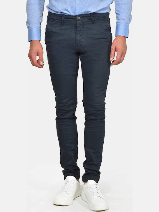 Men's Trousers Chinos Elastic Slim Fit Blue 05242-2024-5025 EF