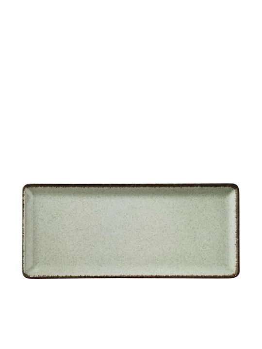 Kutahya Porselen Serving Platter made of Porcelain Green 35x15cm