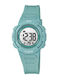 Q&Q Digital Men's Watch Battery with Turquoise Rubber Strap