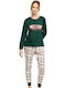 Sexen Set Pijamale pentru Femei Dark Green Christmas