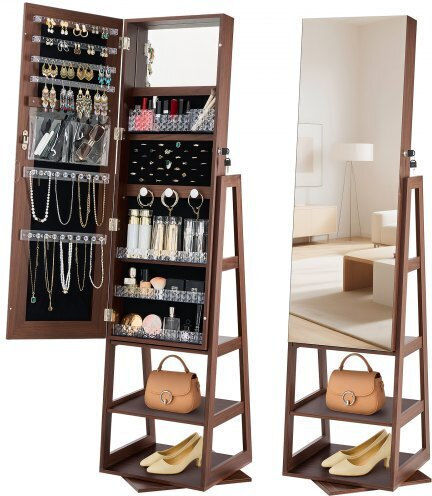 Vevor Oglindă De Podea Dreptunghiulară Maro 108x37cm