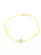 Kids Bracelet from Gold 9K with Σταυρό & Crown
