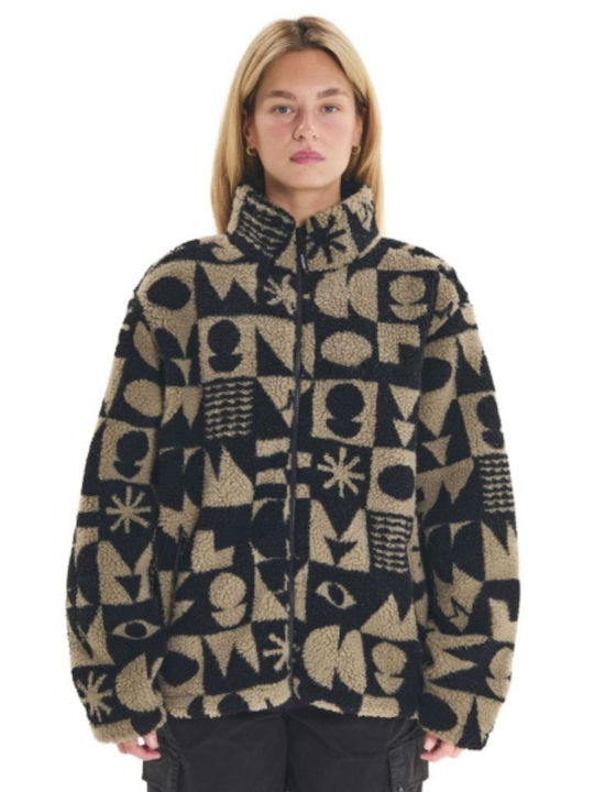 Emerson Women's Cardigan with Zipper Beige