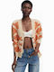 Cardigan Long Women's Knitted Cardigan with Buttons Beige