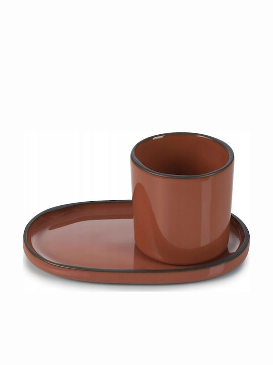 Revol Tasse Espresso aus Porzellan Braun