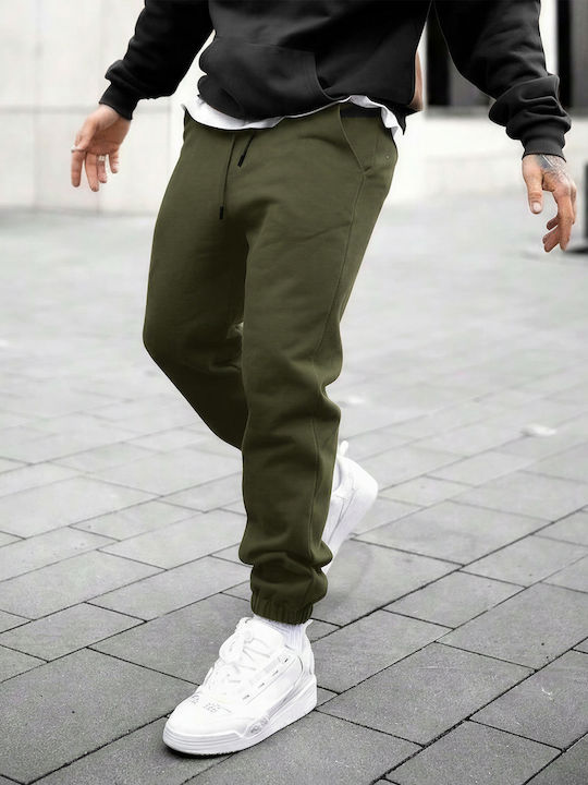 Panda Clothing Παντελόνι Φόρμας με Λάστιχο Χακί