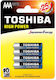 Toshiba High Power Alkaline Batteries AAA 1.5V 4pcs