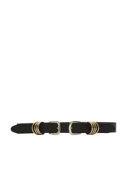 Leather Twist Δερμάτινη Γυναικεία Ζώνη Μαύρη