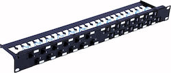 Techly Кийстоун пач панел за рафт 1U 19" 24 порта cat6a Сив