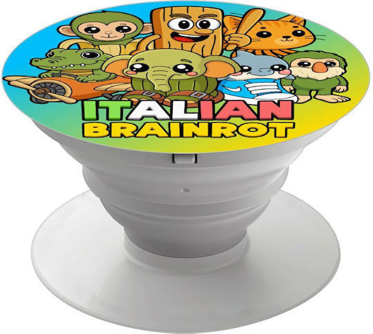 Italian Brainrot Friends Phone Holders Stand White Pop Sockets