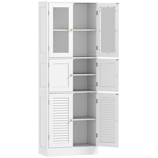 HomCom Badezimmerschrank B60xT30xH170cm Weiß