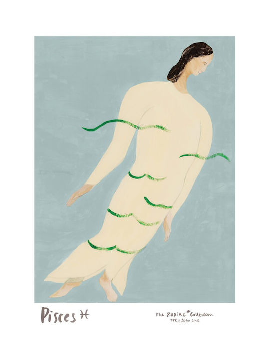 Poster Pisces Sofia Lind Beige Blue Green 30 X 40 Cm Poster Club