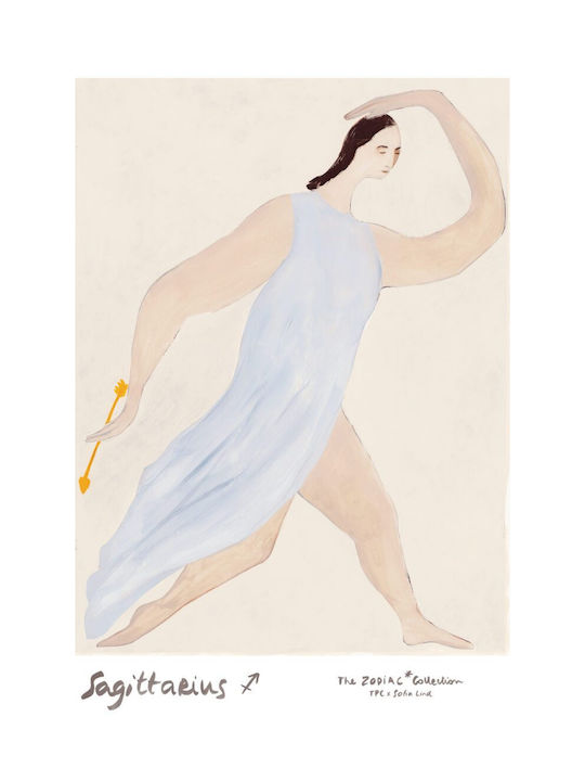 Poster Sagittarius Sofia Lind Beige Blue 30 X 40 Cm Poster Club