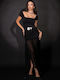 Satin,σατεν Maxi Rock Black