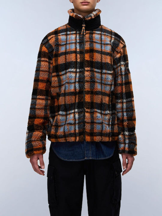 Men's Fleece Cardigan Orange