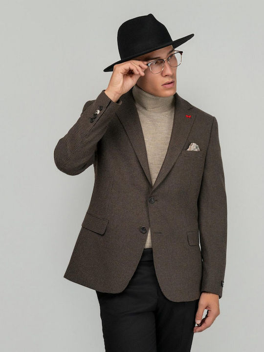 Men's Suit Jacket Slim Fit Brown
