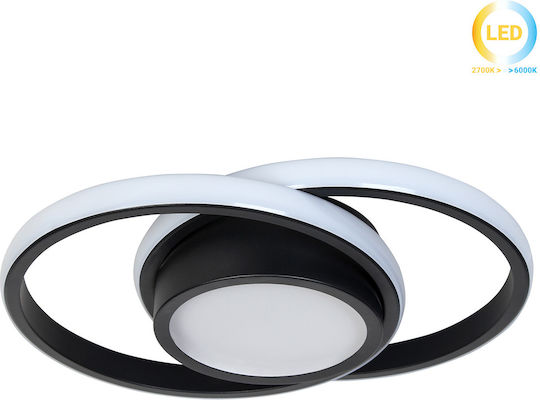 Keskor Ceiling Mount Light 27cm Black with Integrated LED