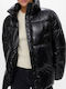 Κοντό Γυναικείο Puffer Μπουφάν για Χειμώνα Black