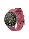 Wearable Strap Nylon Canvas Silver Buckle Huawei Watch GT 6 Watch 5 46mm Redmi W 22mm Red
