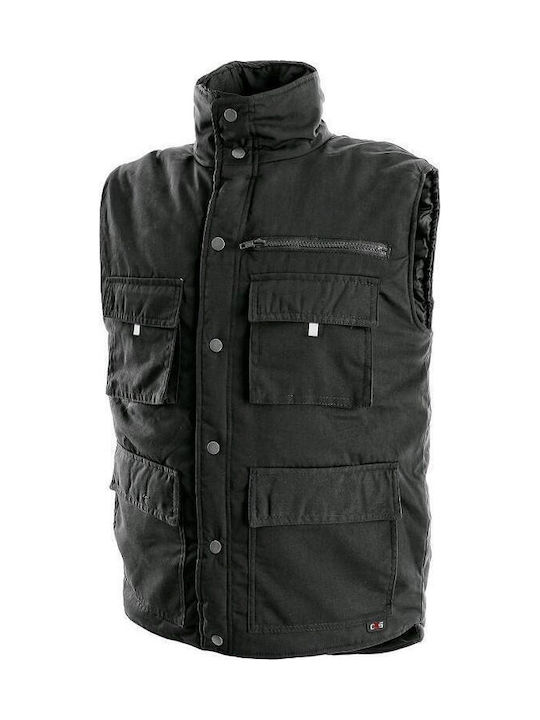 CXS Bărbați Vestă de siguranță cu benzi reflectorizante Negru CXS Bărbați Vestă de siguranță cu benzi reflectorizante Negru
